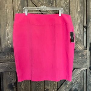 NEW Alfani Womens Ladies Pencil Skirt Brilliant Berry Pink Back Slit Zip